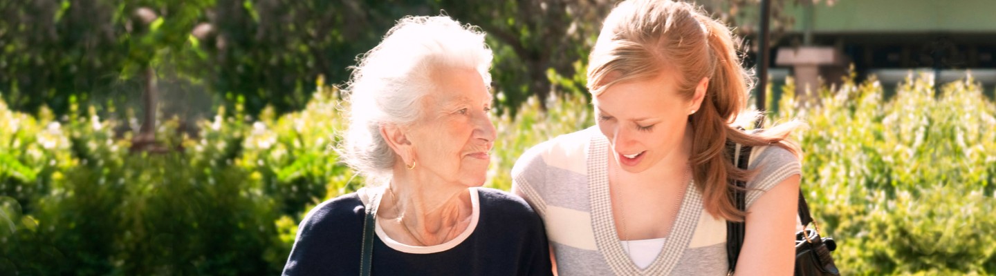 mother and daughter walking